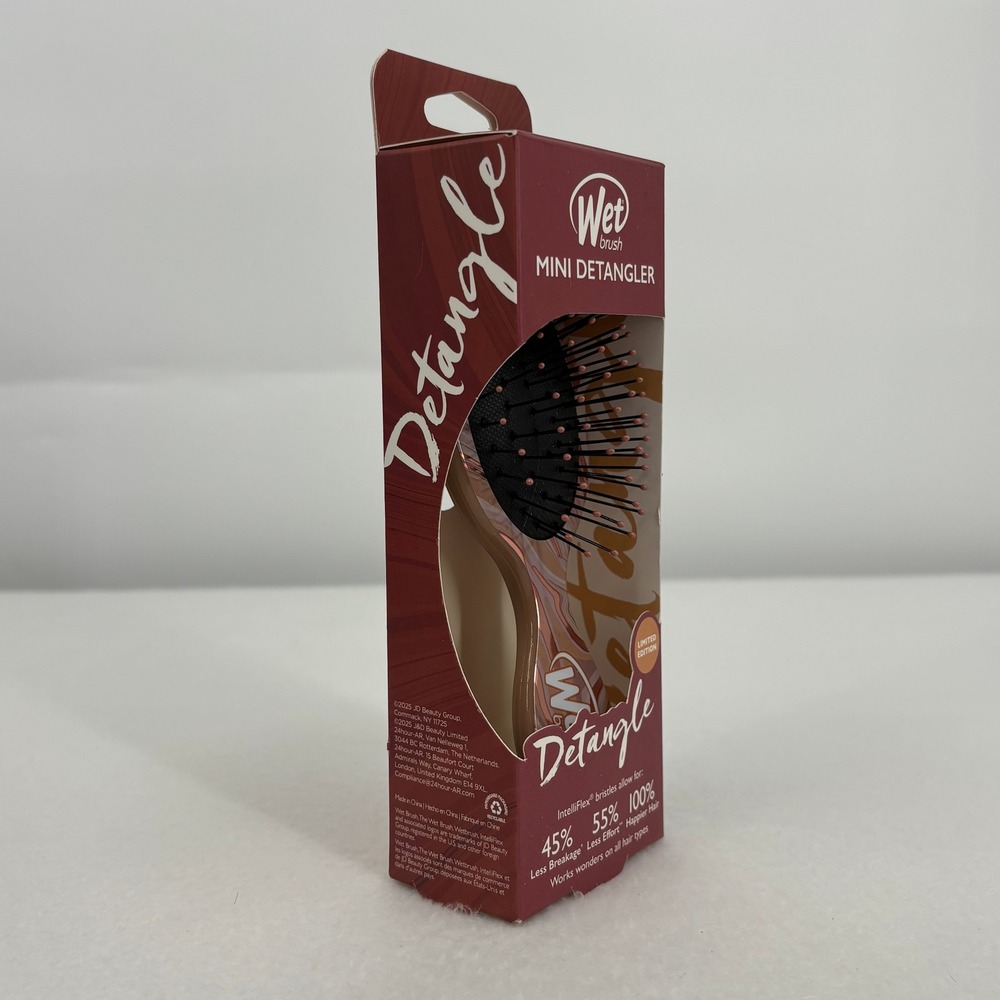 Wet Brush Mini Detangler Hair Brush Limited Edition Tan Pink Marble Travel Size